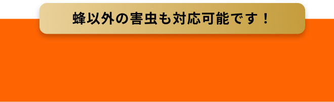 蜂以外の害虫も対応可能です！